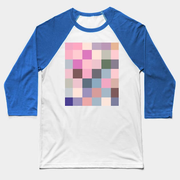 Patchwork, Pastel, Multi Colour Baseball T-Shirt by OneThreeSix